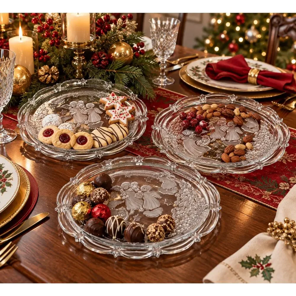 Mikasa Holiday Lights Angel Christmas Dishes Set of 3